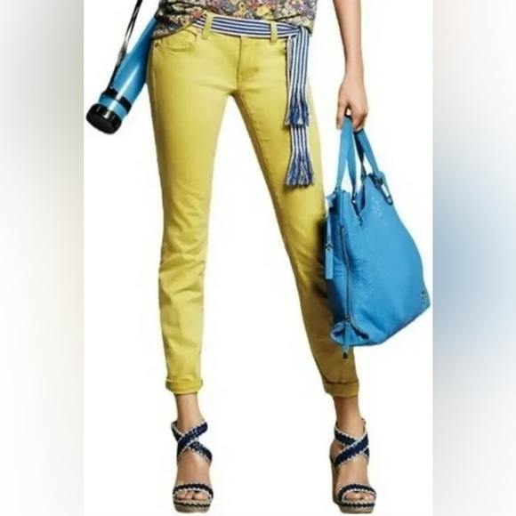 CABi #5084 citron yellow skinny jeans, size 6 - Picture 5 of 6